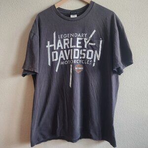 Harley-Davidson Shirt Mens XL Black Legendary Motorcycle Pocket HoleShot MI 2019